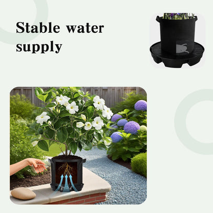 ZHIYUEJING 4Pcs Self Watering Pot Base with 1 Plant Grow Bag, Self Watering Pots for Indoor Plants, Plant Saucers, Auto Watering for Plants Indoor - Auto-Irrigation System for 5 Gallon Fabric Pots