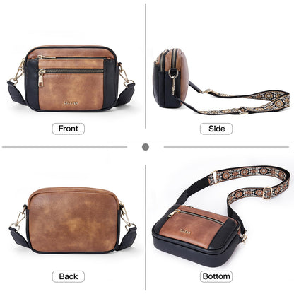 Telena Small Crossbody Bags For Women Vegan Leather Crossbody Purse With Adjustable Wide Strap For Daily Life