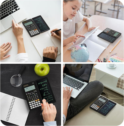 991EX 552 Functions Desktop ROATEE Scientific Calculator Rechargeable & Solar Power, Multiview 6-Line Display with Erasable LCD Writing Tablet for High School College Graduate Student and Researchers