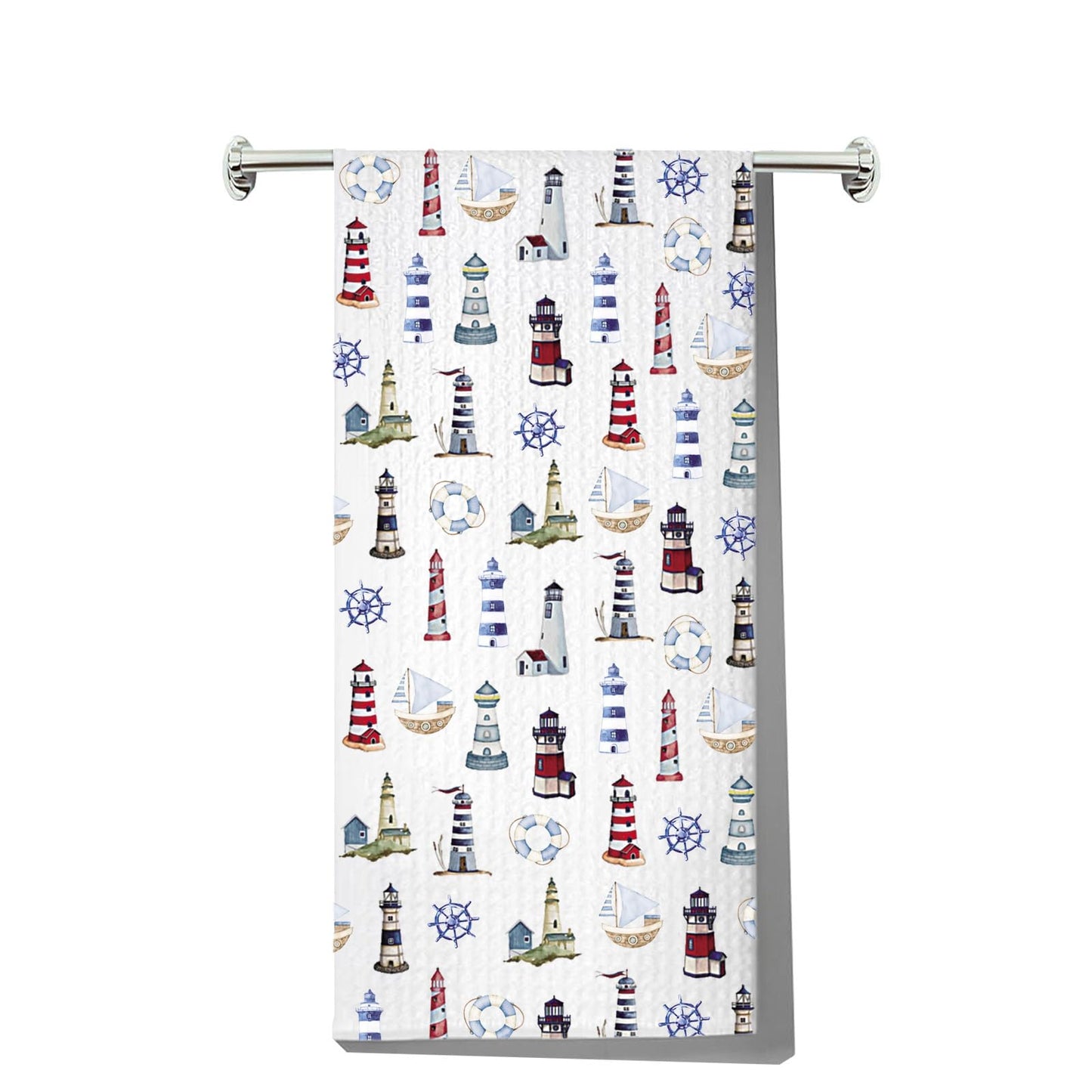 G2TUP Lighthouse Kitchen Towel Lighthouse Anchor Towels Lighthouses Housewarming Gift Beacon Hand Towels (Lighthouses-kt)