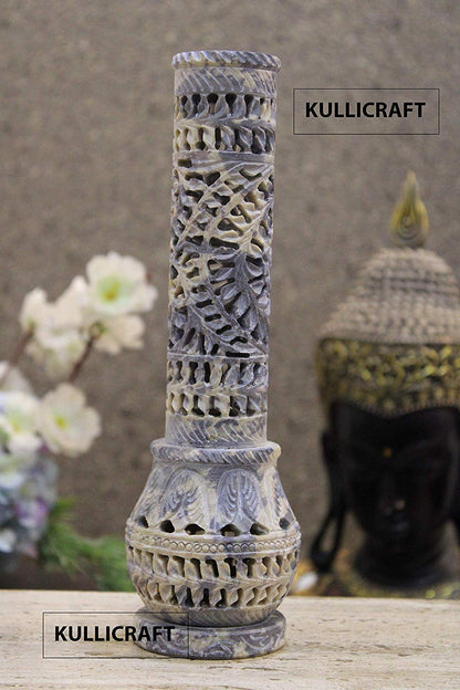 Marble Handmade Soapstone Incense Stick Holder and Scraping & Smudging Bowl for Gift. Decorative Home and Office Decor