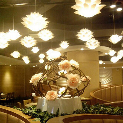 Lightingsky DIY IQ Jigsaw Puzzle Toy Lotus Flower Lamp Shade Ceiling Pendant for Room Decoration (White)