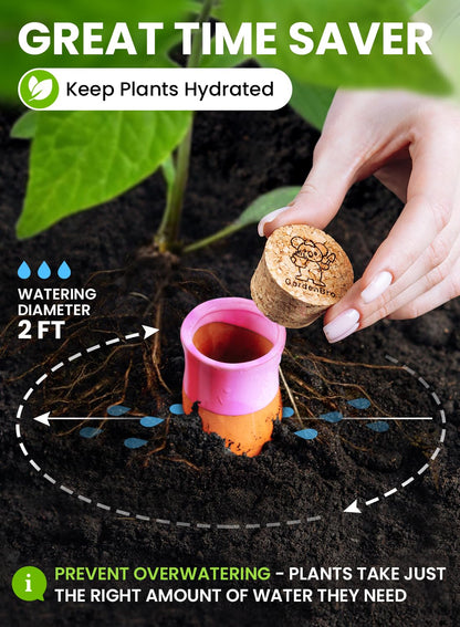 4 Pcs Ollas Terracotta Watering Pots Large - 14 Oz Self Watering Planter Insert Olla Watering System For 1-week Easy To Refill - Clay Plant Watering Globes For Outdoor & Indoor Plants [4 PCS, Bright]