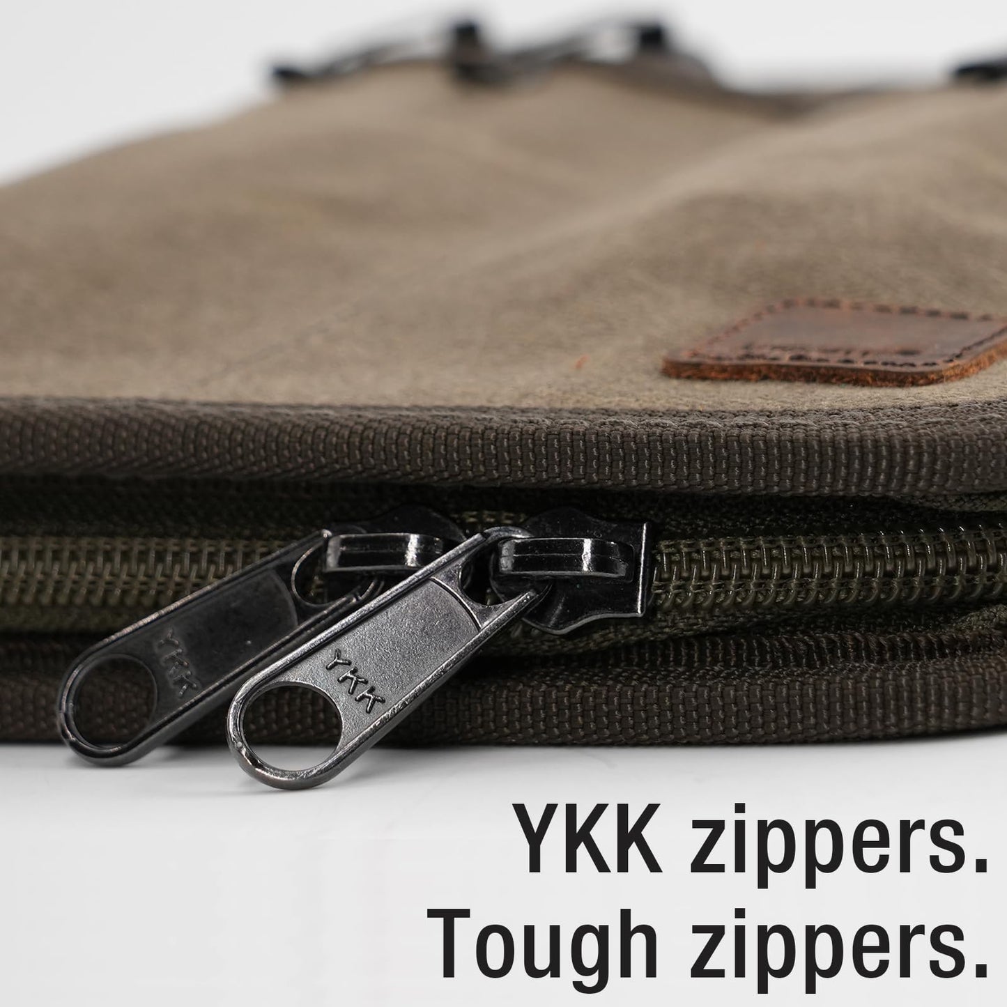 Krozur A5 YKK Zipper Notebook Journal Planner Sketchbook Cover for 5.5 x 8.25 Moleskine Cahier 5 x 8 legal note pads A5 LEUCHTTURM, Pen Loop, Water Resistant Cover, Classy Waxed Canvas, Olive