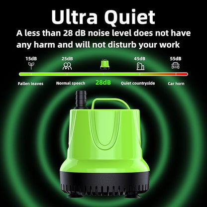FREESEA Fountain Submersible Water Pump: 660GPH 40W Small Sump Pump - Pond Pump for Outdoor Hydroponic Statuary Waterfall Aquarium Fish Tank