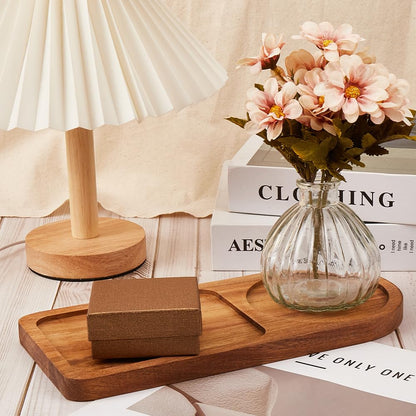 GORGECRAFT Arch Wood Tea Serving Tray Wooden Salt and Pepper Mill Tray Holder Bamboo Condiment Tea Serving Tray Grinder Rest for 2 Mills Accessories Tea Kitchen Storage Home Decor, Coconut Brown