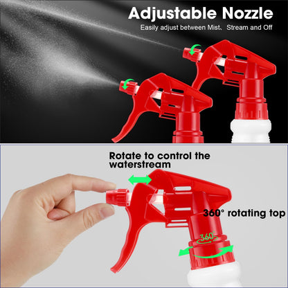 Eccliy 12 Pcs 16 Oz Plastic Spray Bottle, Adjustable Empty Reusable Sprayer for Cleaning, Planting, Water, Bathroom and Kitchen, BBQ, Commercial and Residential (Original,Pure Red)