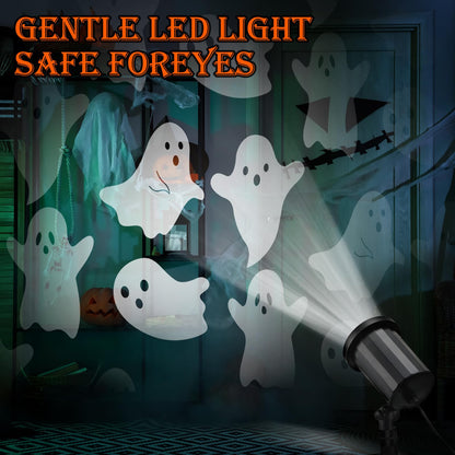 Glooglitter Halloween Projector Lights Outdoor Ghost Rotating Projector Yard Stake Lights Halloween Ghost Projector for Home Theater, Ceiling, Room, Patio, Garden, Halloween, Bedroom Decor