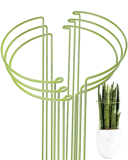 YEOAUM 6-Pack Plant Support Stakes, Steel Stakes for Indoor Plants, Monstera & Peony Support, Tall Plant Sticks for Snake Plant, Climbing Vines, Metal Garden Stakes (10" W x 15.8" H)