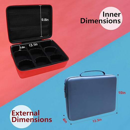 L LTGEM Card Game Case Compatible with Cards Against Humanity/Magic the Gathering/UNO/Pokemen/Baseball/Football Cards 3000+, Trading Card Storage Box with 6 Dividers and Shoulder Strap, Orange