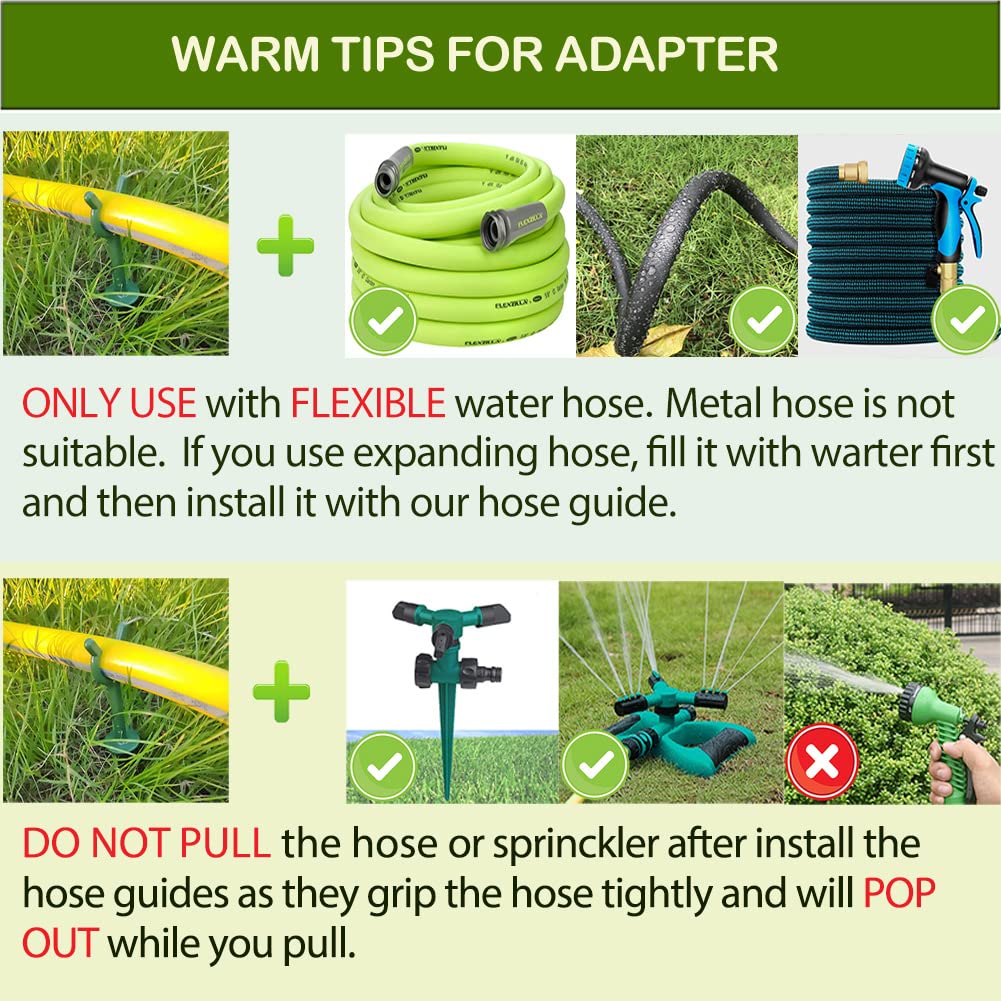 Garden Hose Guide Stakes Set of 10 - Heavy Duty 3/4” Hose Holder Spike for Lawn & Plant Saver, Yard Soaker Support, Durable Kink-Free Watering (Fit 3/4”Hoses)