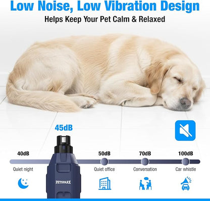 Dog Nail Grinder Quiet, 6-Speed Rechargeable Dog Nail Trimmer with LED Light, Dual Pet Nail Grinder for Dogs & Cats, Low Noise Professional Nail Grinder for Dogs