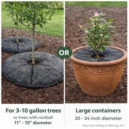 SteadySpring® 24" Smart 30+Day Tree Watering Mat - AUTO Refills with RAIN and Slow Releases As Plant Needs - for Root Balls 11" - 15" Dia Slow Release Technology Prevents Over and Under Watering (2)