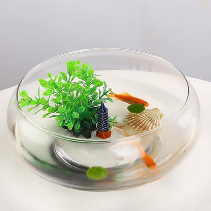 Flower Glass Vase, Bowl Terrarium Succulent Planter, Air Plant Hydroponic Display, Floating Candles Decorative Centerpiece Floral Container for Home or Wedding, Clear