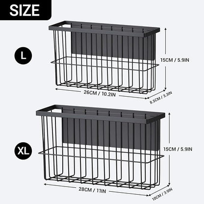 2-Pack Magnetic Laundry Basket, Dryer Ball Holder Lint Bin for Laundry Room | Magnetic Metal Laundry Storage