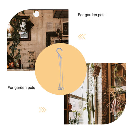 Happyyami 50pcs Flower Pot Hanging Chain Plastic Spider Plant Pots Hooks Basket Planter Hanger Wall Plant Container Stand Holder for Outdoor Indoor Garden Fence Railing Decor S