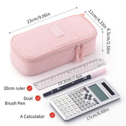 CICIMELON Durable Pencil Case Big Storage Pen Pouch Bag for School Supplies Office College Teen Girls Adults, Pink