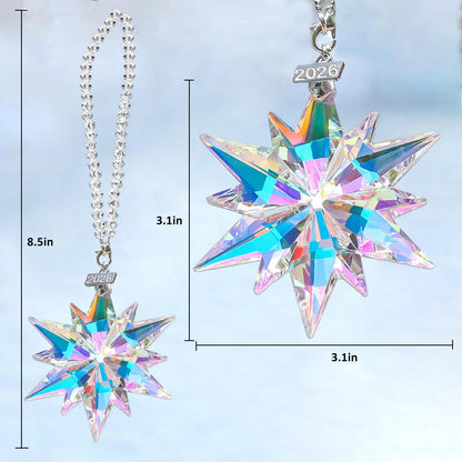 Crystal Snowflake Ornaments for 4th of July Decorations - Friend Gifts for Women & Men-Hanging Glass Ornament Gifts