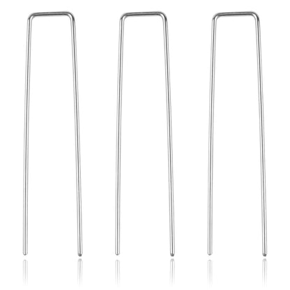 Super Geotextile Landscape Staples - Heavy Duty 11 Gauge Galvanized U-Shaped Sod Pins for Weed Barrier and Landscaping Fabric Stakes - 1" x 6" (100 pcs)