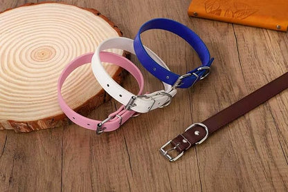 Pink Soft Leather Dog Collar for Small,Medium, Large Dog, Comfortable and Adjustable (Wide: 0.55'' for Dog's Neck: 9''~12'', Pink, S)