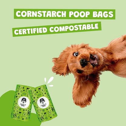 Certified Compostable Dog Poop Bags – ASTM D6400 Plant-Based Cornstarch Biodegradable Pet Waste Bags, Extra Thick Leak-Proof, Fits Standard Dispensers (240)