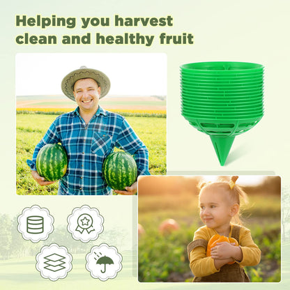 Censen 24 Packs Melon Cradle Pumpkin Support Cantaloupe Squash Watermelon Fruit Holder Set Garden Support Plant Trellis for Pumpkin Honeydew Gourds Plant Growing, Holds up to 8lbs