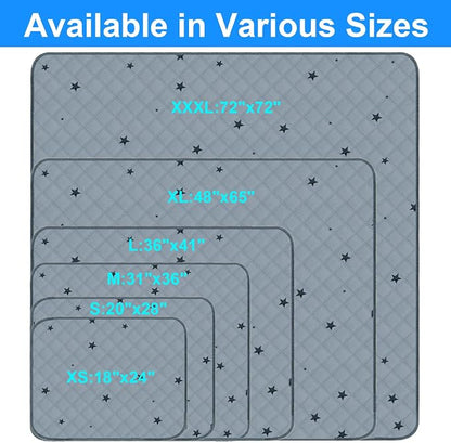 RIOUSSI Washable Pee Pads for Dogs, Reusable, Absorbent, Leakproof, Non Slip Pet Puppy Pads for Potty Training. Gray Stars, 18x24 Inch(8pack)