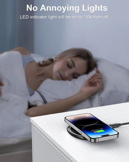 NANAMI Fast Wireless Charger [2 Pack] - Qi Certified Wireless Charging Pad for iPhone 17/17 Pro/17 Pro Max/16/15/14/13/13 Pro/12,10W for Samsung Galaxy S25/S25 Ultra/S24/S24 Ultra/S23/S22, New Airpods