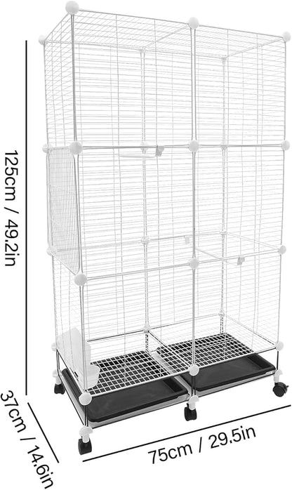 49in Metal Bird Cage Large Parakeet Cages for Parrot, Cockatiel, Lovebird, Pigeon Pagoda Bird House with Rolling Stand,Feeding Bowls & Waterer (Iron-49in)