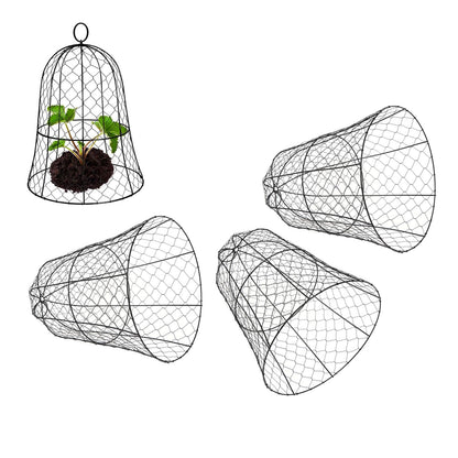 Garden Chicken Wire Cloche 10 Pack Garden Cloches for Plants Wire Plant Protectors from Animals Bell Shape Design Hook on the Top Thickened Iron Construction for Seedlings Shrubs Protection