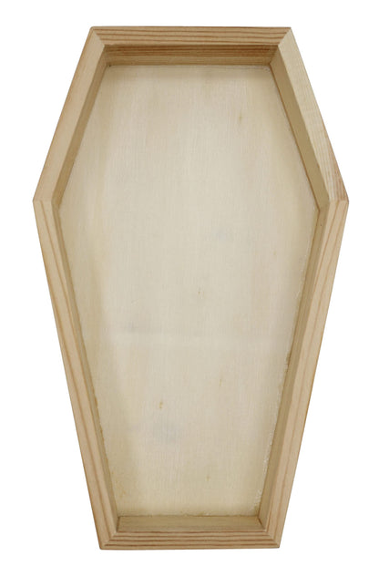 Creative Hobbies Pack of 3 of Unfinished Wood Coffin Trays - 8 Inch Coffin Shaped Serving Tray Box, Ready to Paint, Great for Candy, Keys, Candles - Perfect Halloween Craft for Kids