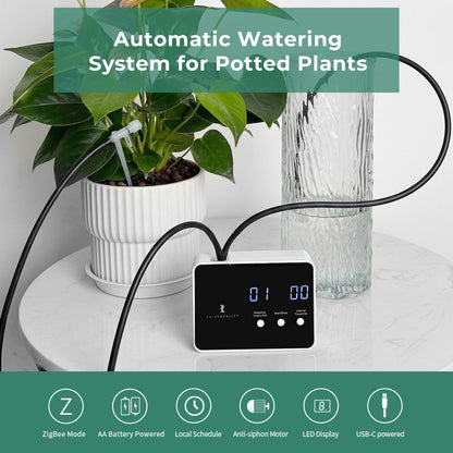 THIRDREALITY Zigbee Smart Watering Kit Pro for Potted Plants, Indoor Plant Watering System, Hub Needed, Compatible with Echo Devices with Zigbee Hub Built-in,Home Assistant,SmartThings, Hubitat, Homey