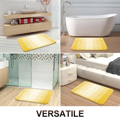 OLANLY Bathroom Runner Rugs Mat 59x24, Extra Soft Absorbent Microfiber Bath Rugs, Rubber Backing, Quick Dry, Washable Long Bath Mats for Bathroom Floor, Tub and Shower, Home Decor Accessories, Yellow