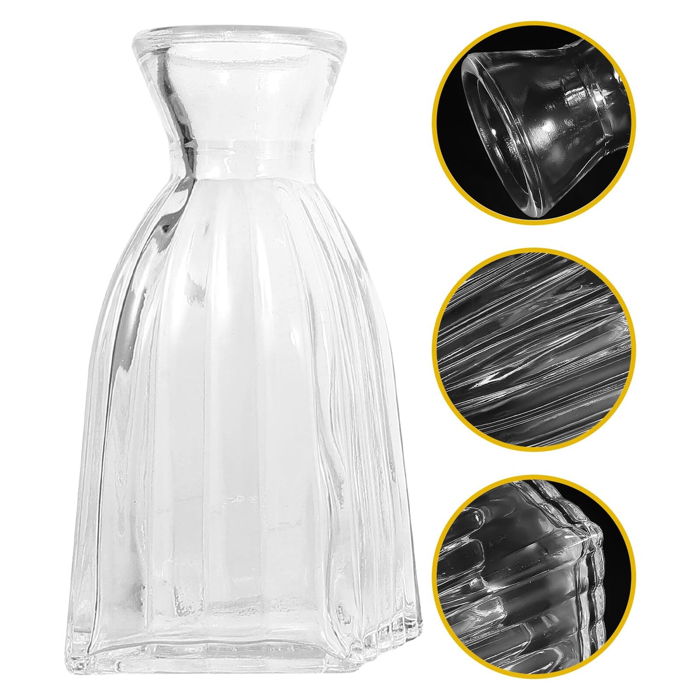 Kichvoe 4pcs Glass Flower Vase Set for Home Décor, Indoor Hydroponic Terrarium Glass Vases, Decorative Table Centerpiece for Plants and Flowers