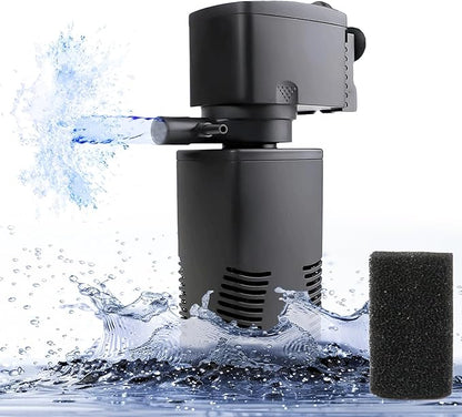 coospider-repta Fish Tank Filter for 15-40 Gallon Tank, 160 GPH Crystal Clear Powerful Internal Aquarium Filters Submersible Pump& Filter System for Fish Tank & Turtle Tank