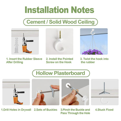 Aidoclip 6pcs Ceiling Hooks for Hanging Plants,Hanging Hanging Lights Metal Small Hooks,Indoor Outdoor Wall Heavy Duty Plant Hanger Swag Hook