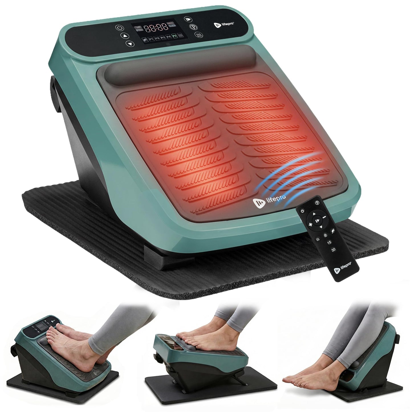 LifePro VibraFlow Foot Massager for Neuropathy - Relaxing Calf and Foot Therapy with Heat Option for Maximum Soothing Relief - Massager for Blood Circulation and Revitalization