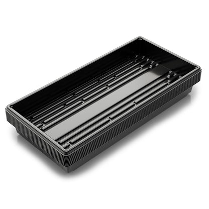 Yield Lab 10x20 Inch Black Plastic 10 Pack Plant Propagation Tray – Growing Trays for Garden, Planting, Seedling, Soil & Hydroponic Horticulture - Microgreen Trays Grow Plants - No Drain Holes