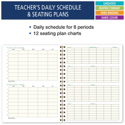 Elan Publishing Company HARDCOVER Combination Plan and Record Book - 8 Period Teacher Lesson Planner (Tree Seasons)