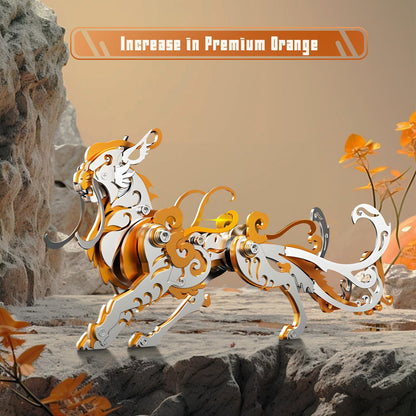 3D Metal Puzzles,3D Metal Puzzle for Adults,Mechanical Model Kit Orange Lu Wu,Steel 3D Puzzles Stainless Steel Ornaments for Adults Home Decor Art Craft Gifts Toys