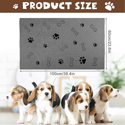 Chumia 4 Pcs Dog Towels for Drying Dog Puppy Bulk Microfiber Absorbent Paw Towel Pet Bathing Supplies Quick Drying for Medium Cats Pets Shower(24 x 40 Inch,Gray)