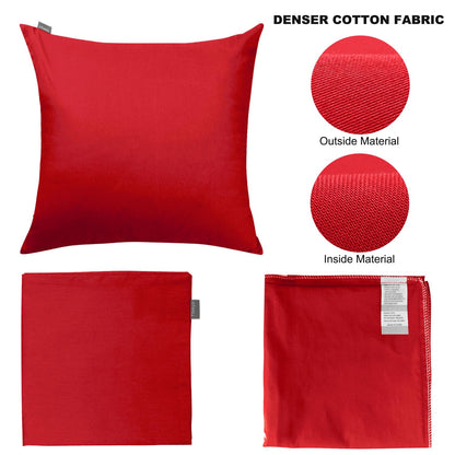 Thmyo 2 Pack Cotton Solid Decorative Square Throw Pillow Covers Christmas DIY Throw Pillowcase Blank Sublimation Pillow Cases Heat Transfer Pillow Covers Cushion Covers(20x20 inch/50x50cm, Red)