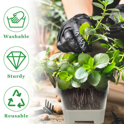 KELFEEAO 20PCS Clear Nursery Pots, 4in Plastic Silicone Seedling Plant Pot with Drainage Holes Square Flower Plant Seed Pot for Vegetables, Indoor Outdoor Use (Gray)