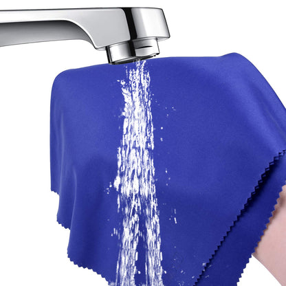 Wisdompro Extra Large 4-Pack Microfiber Cleaning Cloth For Laptop, LCD TV, Computer Screen, Monitor, Tablet, Camera Lens, Glass, Lenses, Phone, iPhone, iPad, other Delicate Surface - Blue (16x16 Inch)