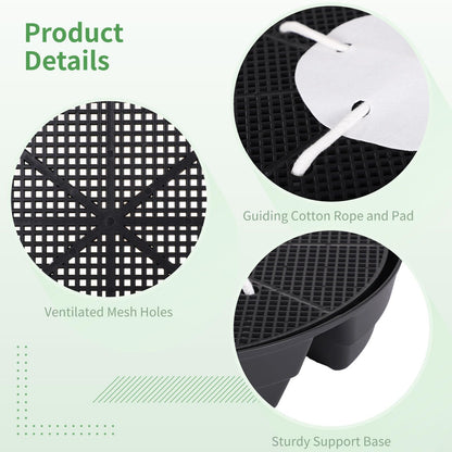 Homaisson 4 Pcs Self-Watering Plant Saucers, Indoor Auto Watering Fabric Pot Bases, Round Plastic Drip Trays for Plant Growth Bags, Provide Stable Support and Prevent Leakage