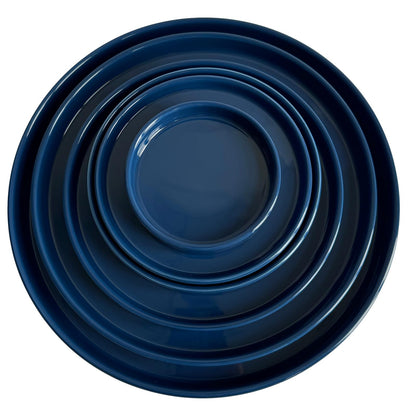 2 Pack Ceramic Plant Saucer Pot Tray 6 Inch, Planter Saucers 4 5 6 7 8 9 10 11 12 13 Inch for Indoors Outdoor, Durable Sturdy Flower Drainage drip Water Tray for Glazed Pots Base (6.4 Inch-Blue)