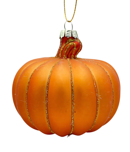 Thanksgiving Fall Pumpkin Blown Glass Christmas Halloween Tree Ornaments