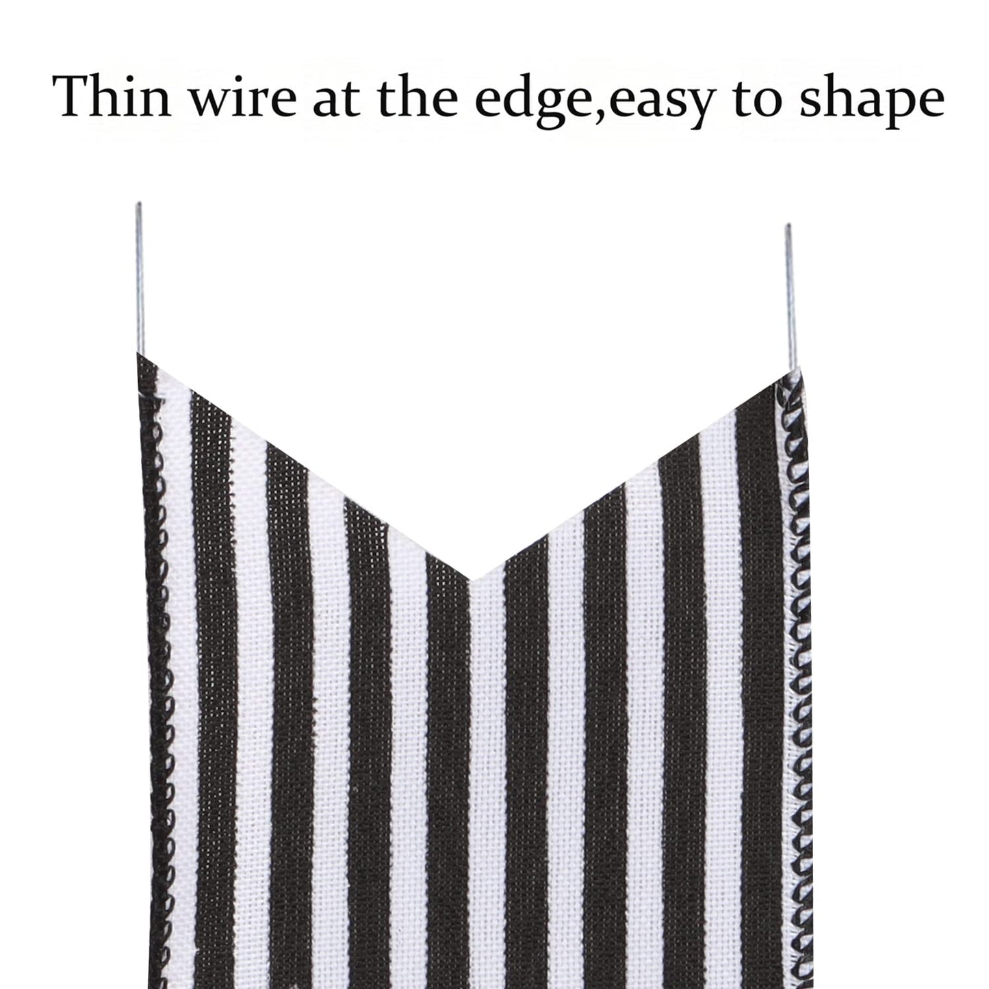 Hongsome 2 Pack Black White Stripe Halloween Fall Bows for Wreaths,12”x20”Black and White Christmas Decorations Bow for Tree Topper Gothic Spooky Holiday Birthday Party Wall Home Front Door