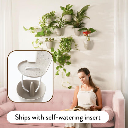 Make Good PlantPod Luxe - Self-Watering Wall Planters (Set of 6, Stone) - Easy to Water and Install - Lightweight - Design Your Own Vertical Garden - Wall Planters for Indoor Plants