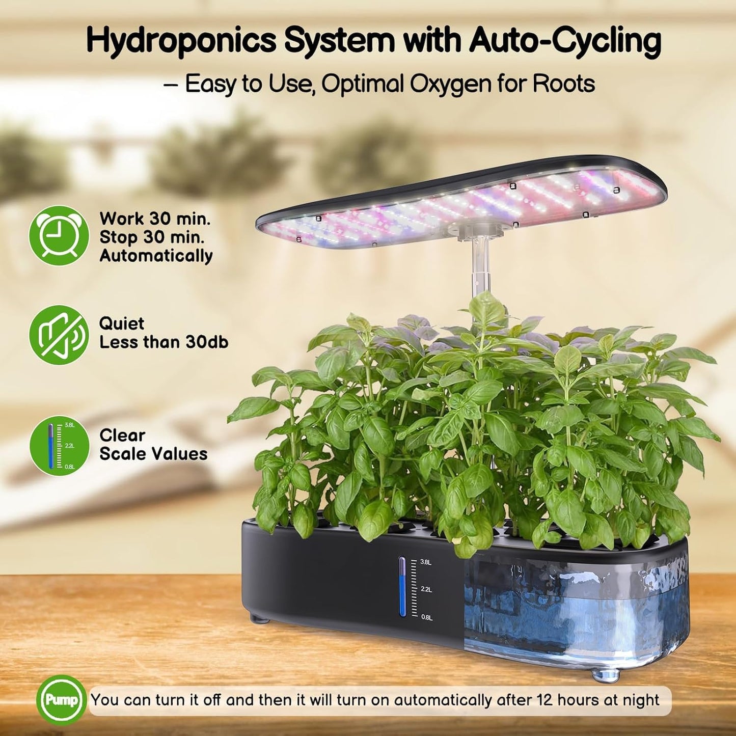 Hydroponics Growing System Kit - 12 Pods Indoor Herb Garden with LED Grow Light, Adjustable Height up to 17", Auto Timer - Perfect Home, Birthday & Mother’s Day Gift for Women